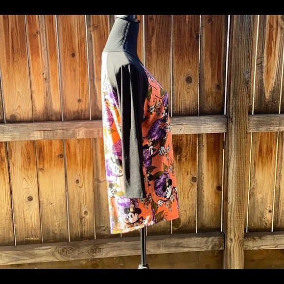 LuLaRoe Randy top raglan Minnie Mouse black purple orange 3/4 sleeve Large - Picture 4 of 5